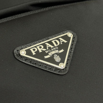 PRADA 25S BACKPACK 39 IN BLACK RE-NYLON AND SAFFIANO CALFSKIN