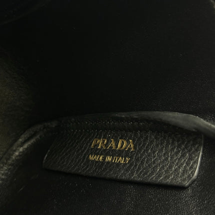 PRADA 25S TOTE MINI BAG 18 IN BLACK CALFSKIN GOLD HARDWRE