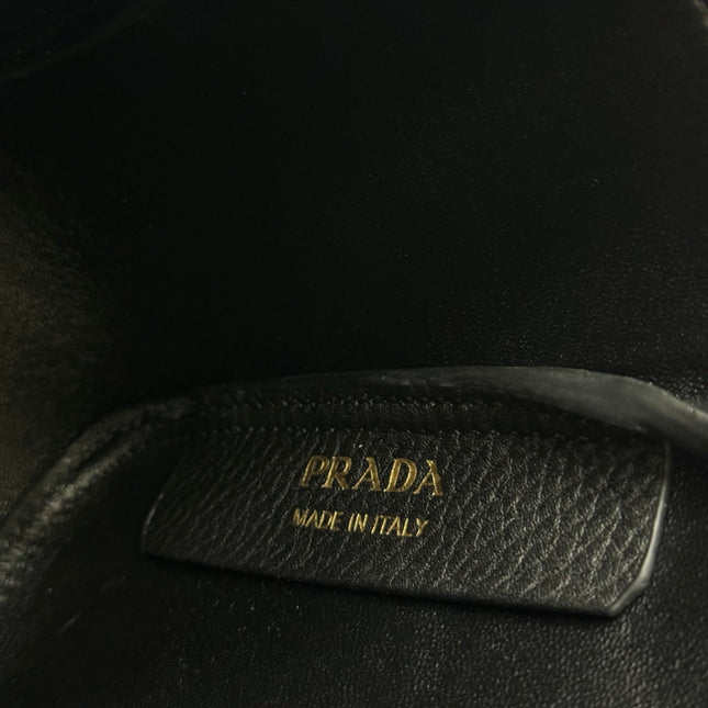 PRADA 25S TOTE MINI BAG 18 IN BLACK CALFSKIN GOLD HARDWRE