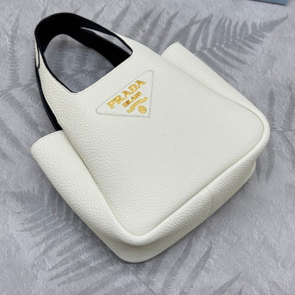 PRADA 25S TOTE MINI BAG 18 IN IVORY CALFSKIN GOLD HARDWRE