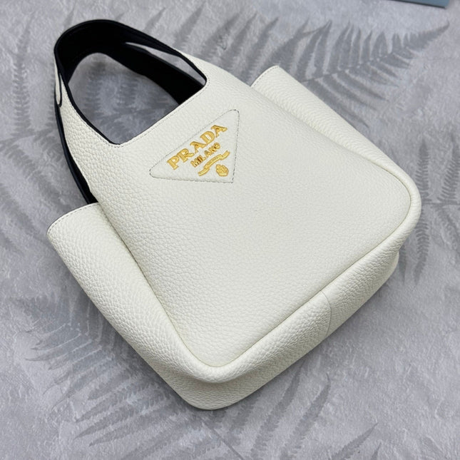PRADA 25S TOTE MINI BAG 18 IN IVORY CALFSKIN GOLD HARDWRE
