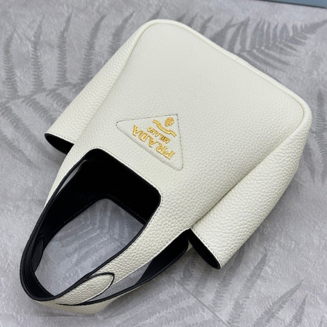 PRADA 25S TOTE MINI BAG 18 IN IVORY CALFSKIN GOLD HARDWRE