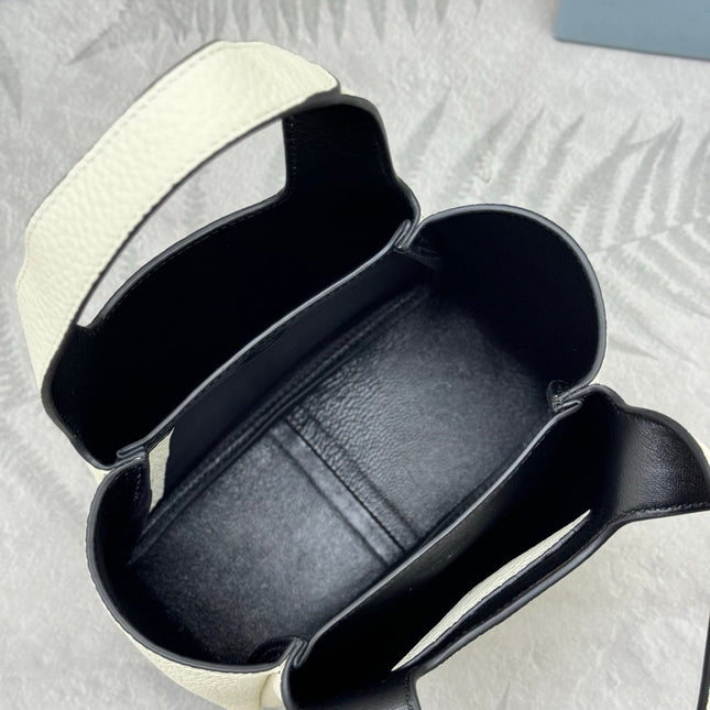 PRADA 25S TOTE MINI BAG 18 IN IVORY CALFSKIN GOLD HARDWRE