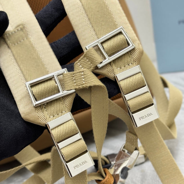 PRADA 25S RE-EDITION 1978 RE-NYLON BACKPACK 52 IN BROWN SILVER HARDWARE