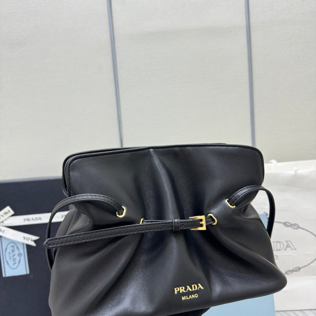 PRADA 25S DADA SMALL BAG 25 IN BLACK CALFSKIN GOLD HARDWRE