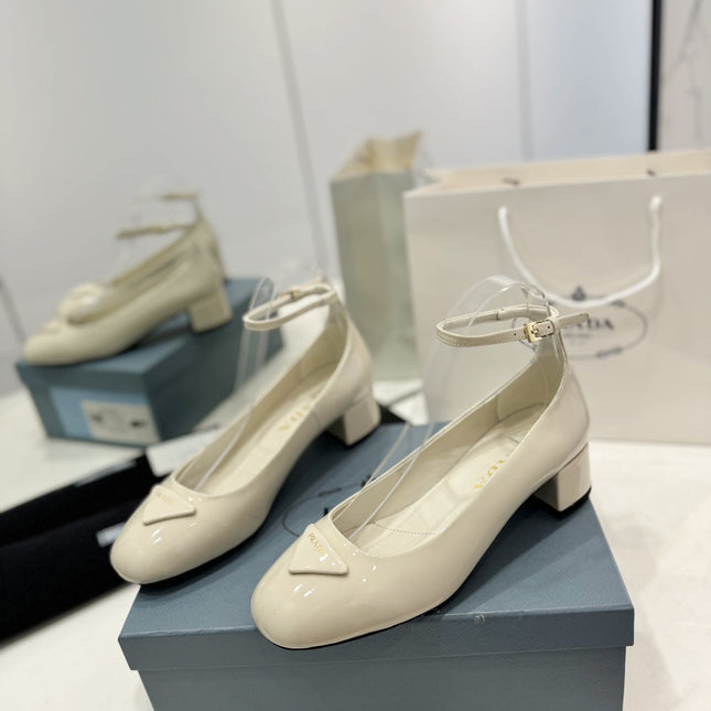 Pra Ballerina Pumps 40 White Patent Calfskin