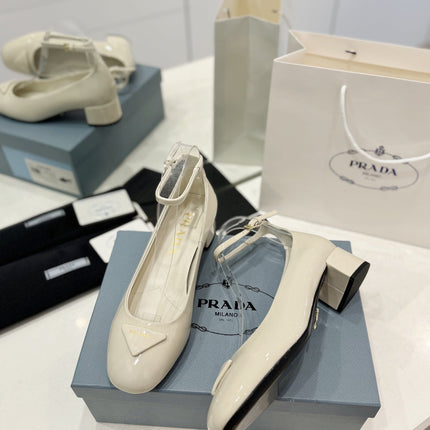 Pra Ballerina Pumps 40 White Patent Calfskin