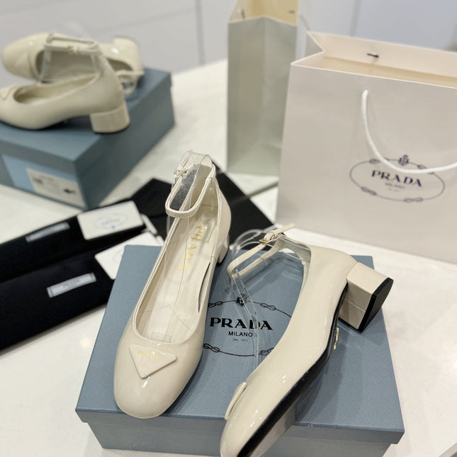 Pra Ballerina Pumps 40 White Patent Calfskin