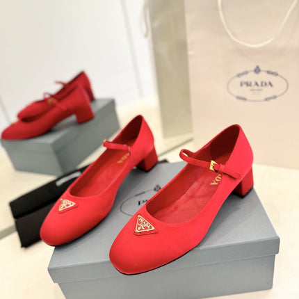 Pra Ballerina Pumps 40 Red Suede Fabric