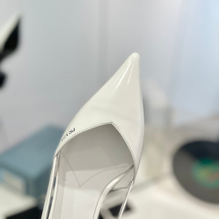 Pra Pumps 50 Square Sole White Patent Leather