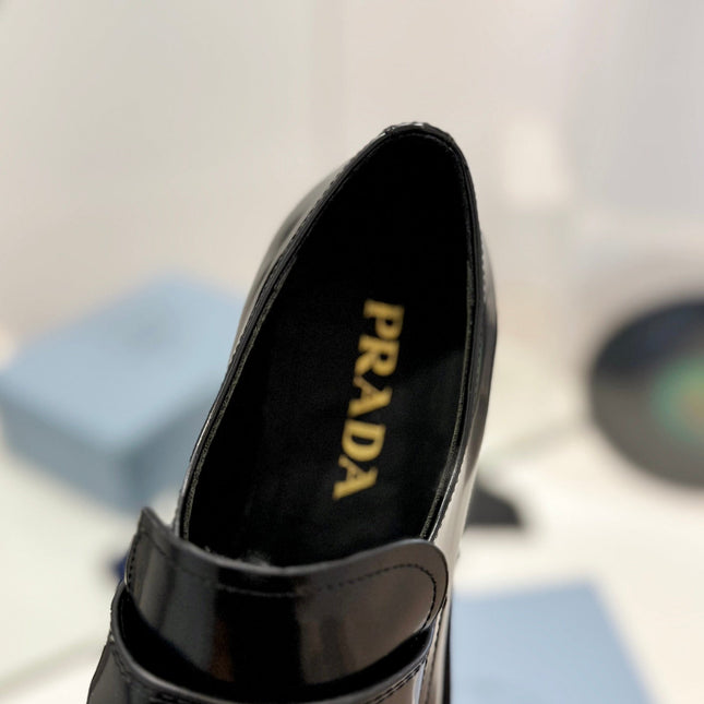 PRA BRUSHED LOAFERS GLOSSY BLACK LAMBSKIN