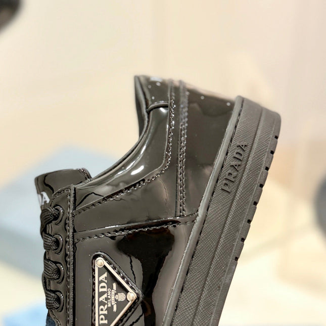 PRA DOWNTOWN PERFORATED SNEAKERS GLOSSY BLACK CALFSKIN