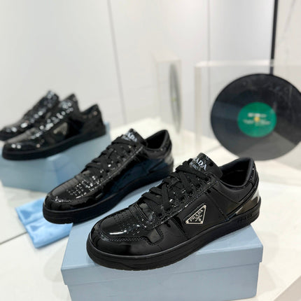 PRA DOWNTOWN PERFORATED SNEAKERS GLOSSY BLACK CALFSKIN