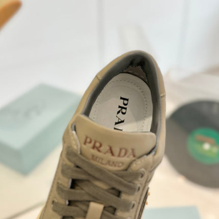 PRA DOWNTOWN PERFORATED SNEAKERS OLIVE CALFSKIN