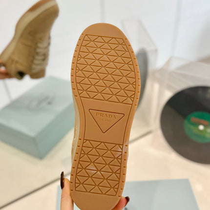 PRA DOWNTOWN PERFORATED SNEAKERS CAMEL SUEDE