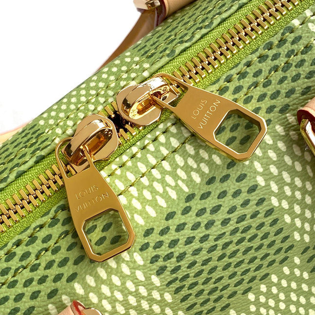 KEEPALL BANDOULIÈRE 34 BAG IN GREEN DAMIER GOLF COATED CANVAS