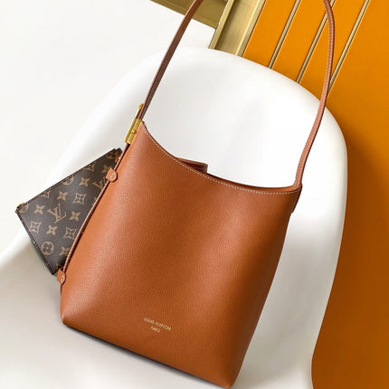 LV 25S LOW KEY HOBO BAG 35 CM IN BURNT ORANGE CALFSKIN
