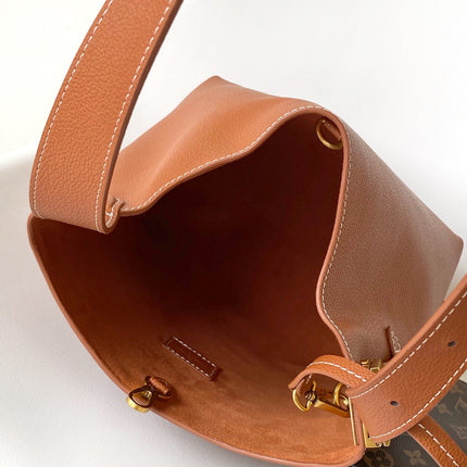 LV 25S LOW KEY HOBO BAG 28 CM IN BURNT ORANGE CALFSKIN