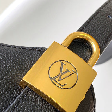 LV 25S LOW KEY HOBO BAG 28 CM IN BLACK CALFSKIN