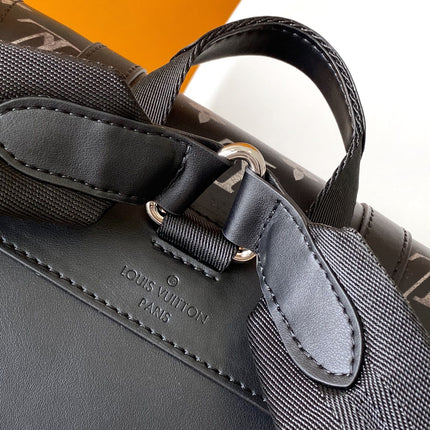 CHRISTOPHER BACKPACK 48 IN BLACK WHITE MONOGRAM CALFSKIN