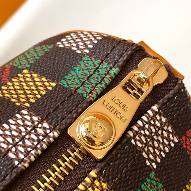 LV 25S KEEPALL BANDOULIÈRE BAG 25 IN MULTIPLE LV VERT DAMIER EBENE CANVAS