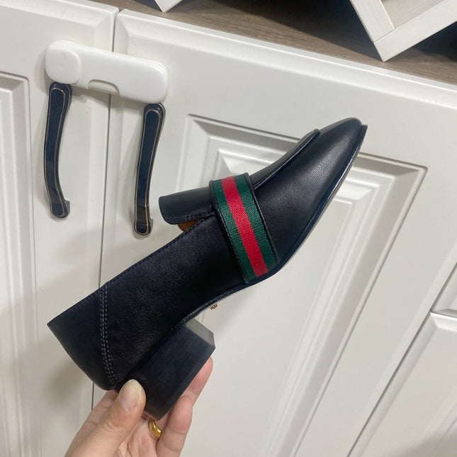 GG LOAFER 35 CM IN BLACK CALFSKIN GOLD HARDWARE