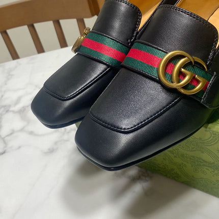 GG LOAFER 35 CM IN BLACK CALFSKIN GOLD HARDWARE
