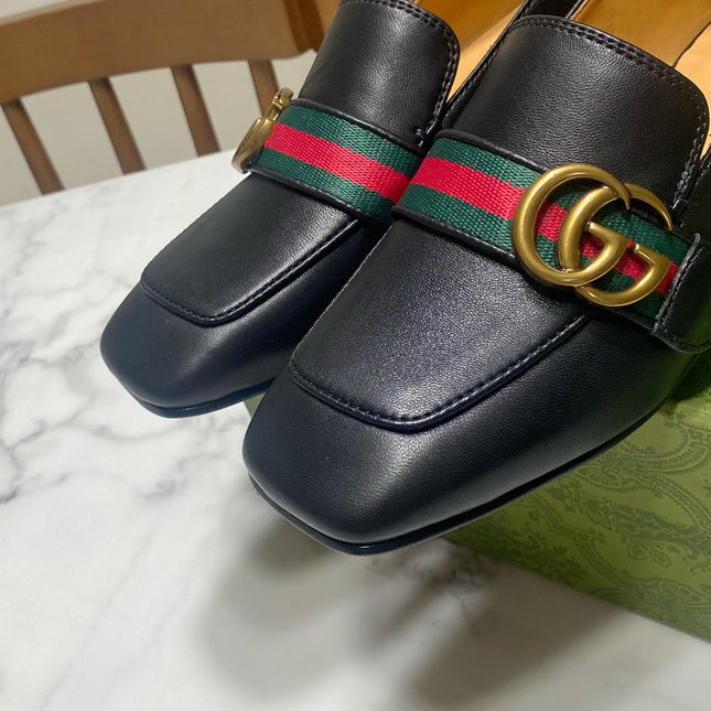 GG LOAFER 35 CM IN BLACK CALFSKIN GOLD HARDWARE