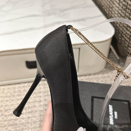 HIGH PUMP 9 CM IN BLACK SATIN