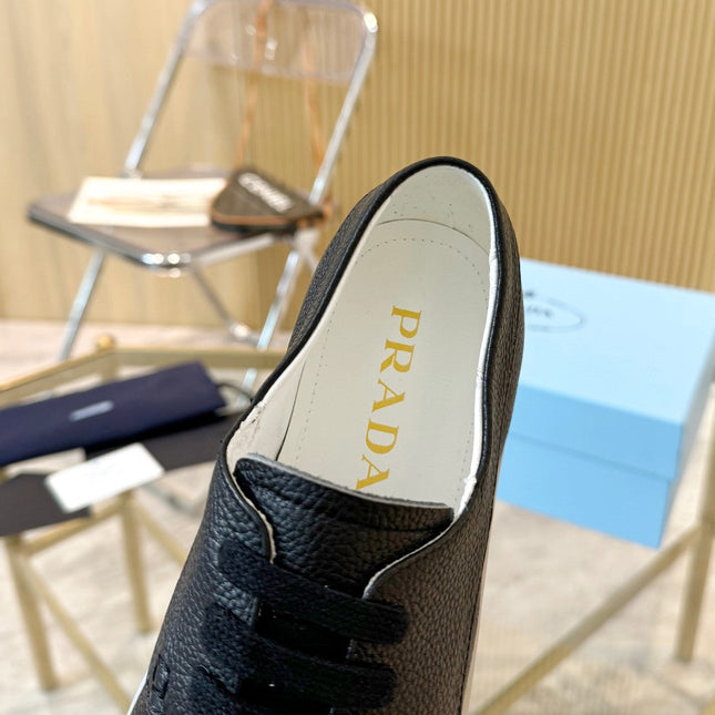PRA LACE-UP SHOES BLACK CALFSKIN