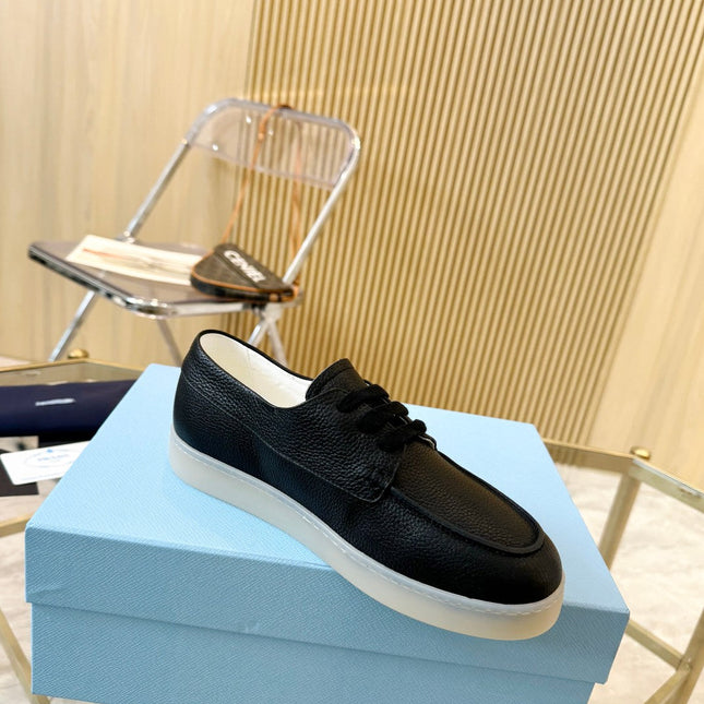 PRA LACE-UP SHOES BLACK CALFSKIN