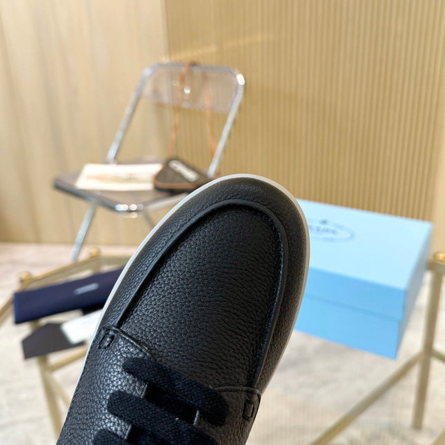 PRA LACE-UP SHOES BLACK CALFSKIN