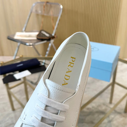 PRA LACE-UP SHOES WHITE CALFSKIN