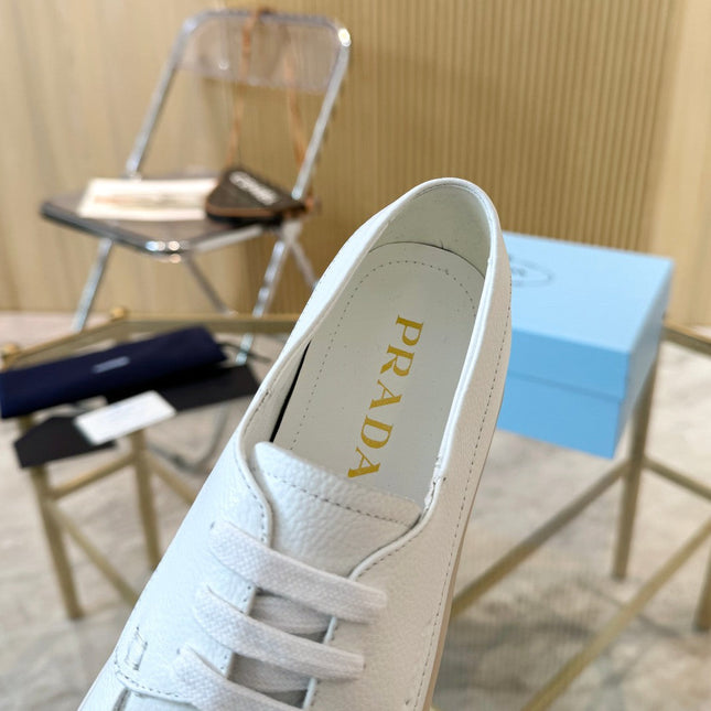 PRA LACE-UP SHOES WHITE CALFSKIN