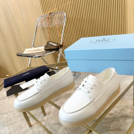 PRA LACE-UP SHOES WHITE CALFSKIN