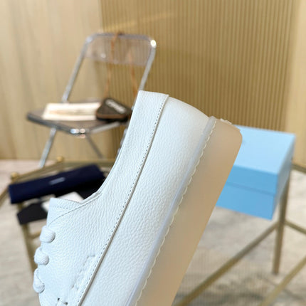 PRA LACE-UP SHOES WHITE CALFSKIN