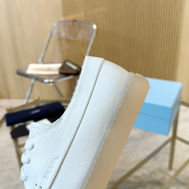 PRA LACE-UP SHOES WHITE CALFSKIN