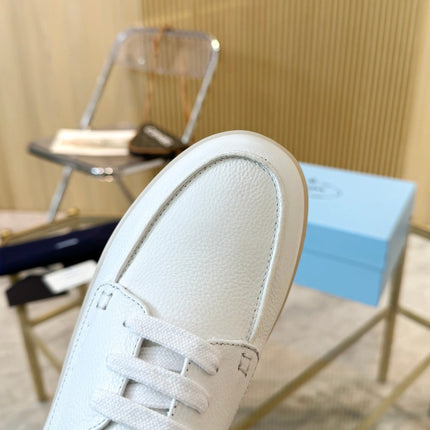 PRA LACE-UP SHOES WHITE CALFSKIN