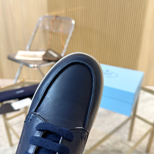 PRA LACE-UP SHOES NAVY BLUE CALFSKIN