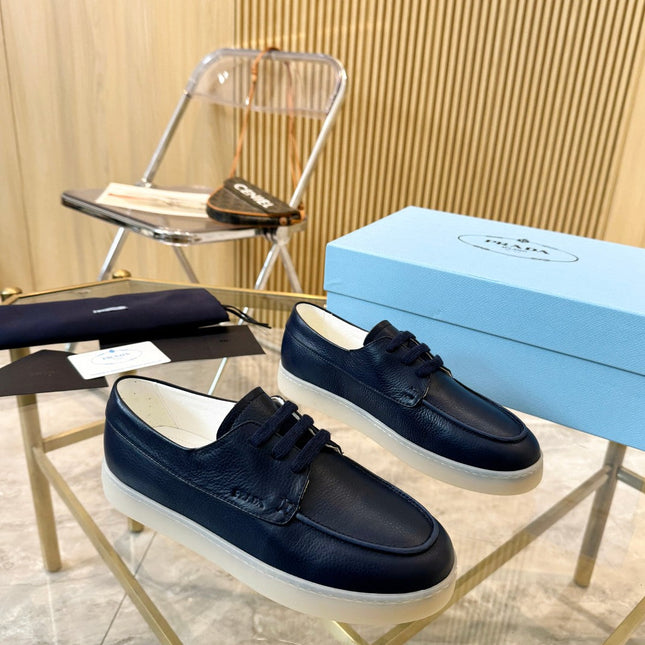PRA LACE-UP SHOES NAVY BLUE CALFSKIN