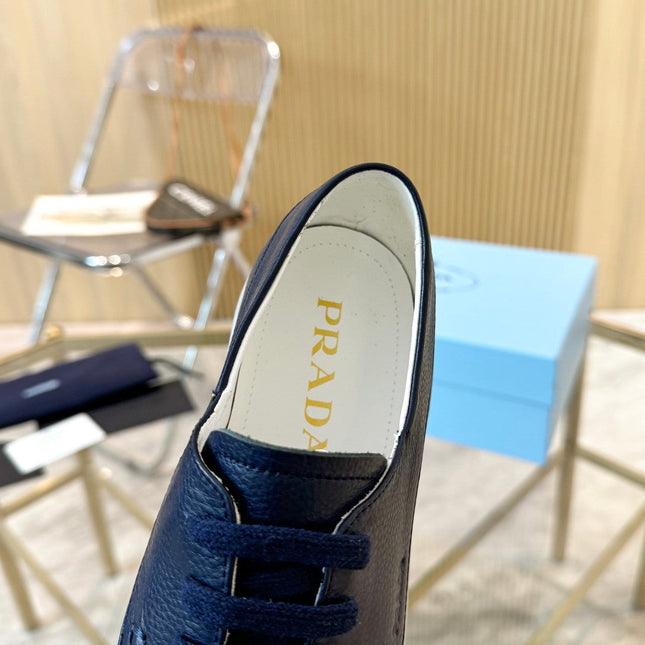 PRA LACE-UP SHOES NAVY BLUE CALFSKIN