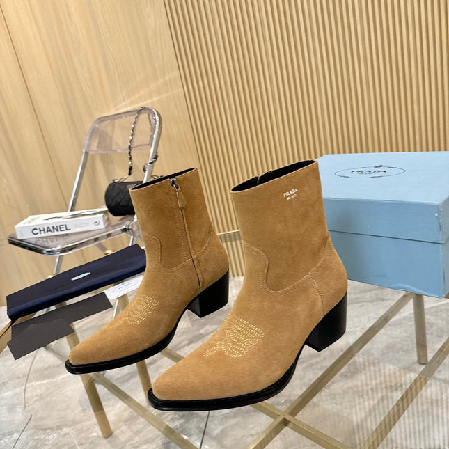 PRA ANKLE BOOTS IN TAN BROWN SUEDE