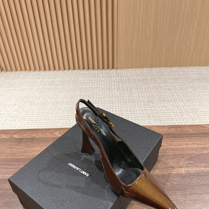 SL DUNE SLINGBACK PUMPS COPPER POLISHED CALFSKIN