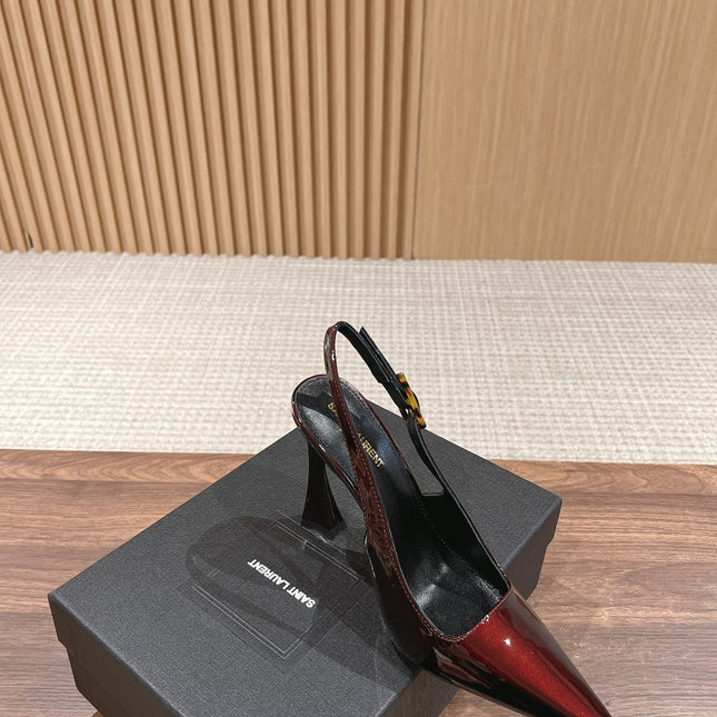 SL DUNE SLINGBACK PUMPS APPLE POLISHED CALFSKIN