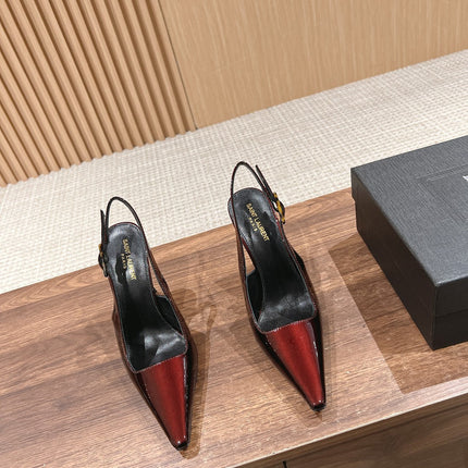 SL DUNE SLINGBACK PUMPS APPLE POLISHED CALFSKIN
