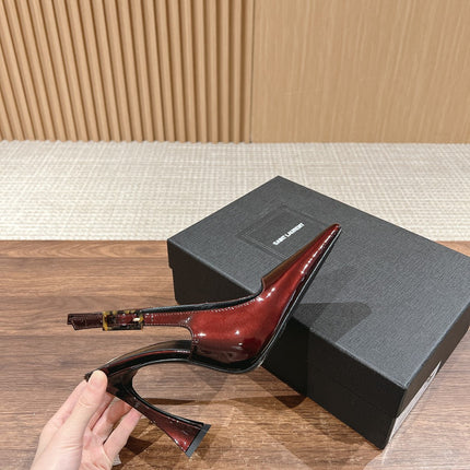 SL DUNE SLINGBACK PUMPS APPLE POLISHED CALFSKIN