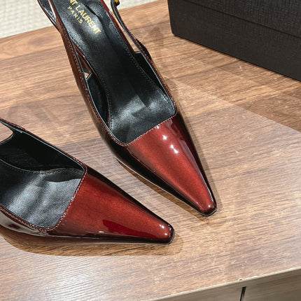 SL DUNE SLINGBACK PUMPS APPLE POLISHED CALFSKIN