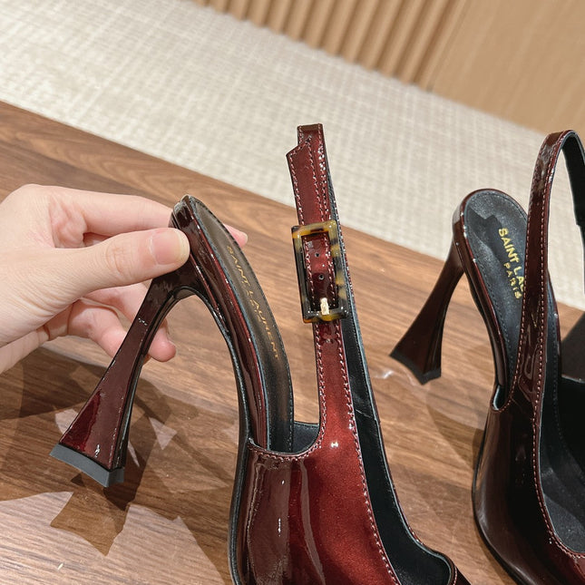SL DUNE SLINGBACK PUMPS APPLE POLISHED CALFSKIN