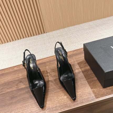 SL DUNE SLINGBACK PUMPS BLACK CALFSKIN