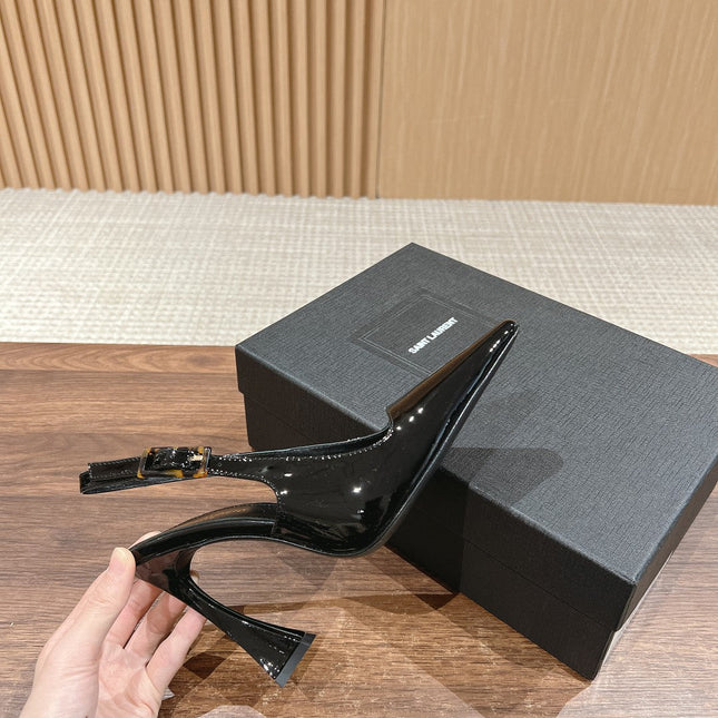 SL DUNE SLINGBACK PUMPS BLACK CALFSKIN